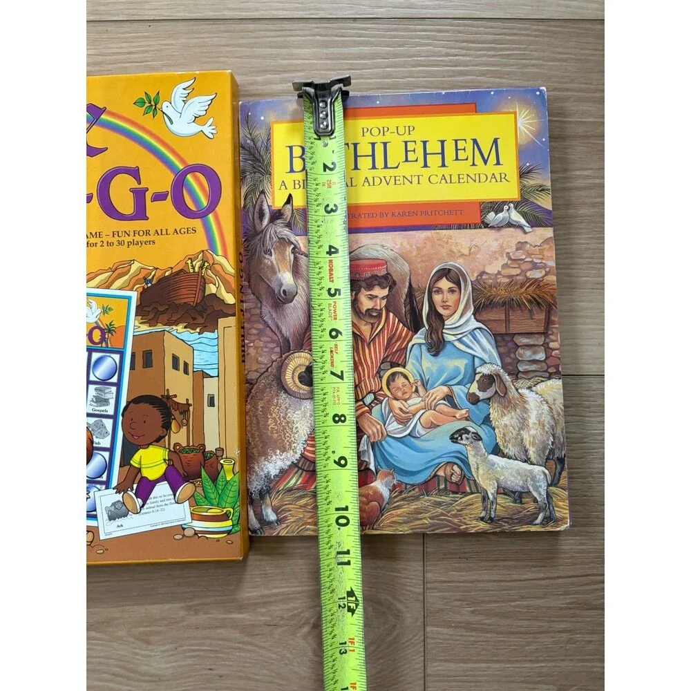 Biblical Education Lot Bible J-I-N-G-O Game & Pop-Up Bethlehem Advent Calendar